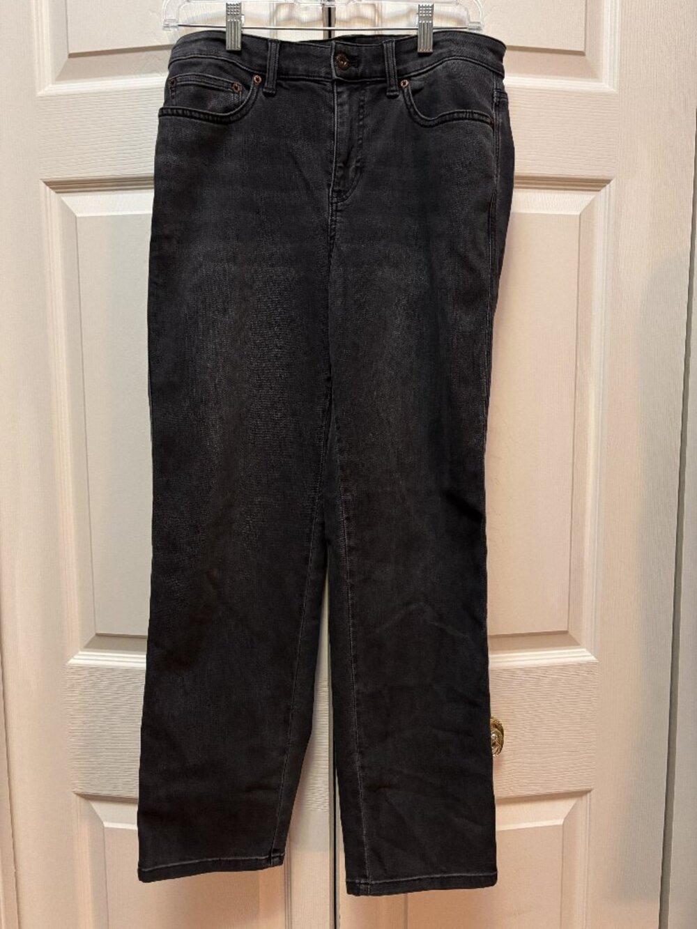 Talbots Black Straight Leg Jeans Size 4  Stretch Denim Classic Fit